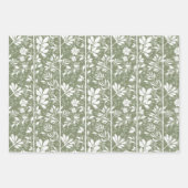 Elegant Botanic Climbing Vines White Silhouette Inpakpapier Vel (Voorkant 3)