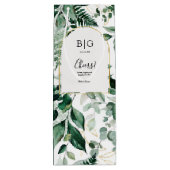 Elegant Botanic Greenery Wedding wine Bottle Wijn Cadeautas (Achterkant)