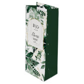 Elegant Botanic Greenery Wedding wine Bottle Wijn Cadeautas (Voorkant Gekanteld)