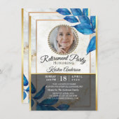 Elegant Botanic Retirement Party Invitation Kaart (Voorkant / Achterkant)