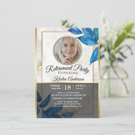Elegant Botanic Retirement Party Invitation Kaart