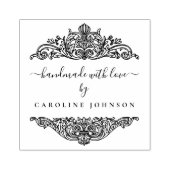 Elegant Botanica-handgemaakt met Love Custom Rubberstempel (Afrduk)