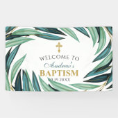 Elegant Botanical Baptism Welcome Spandoek (Horizontaal)