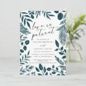 Elegant Botanical Blauwgroen Wedding Postponement  Kaart (Staand voorkant)