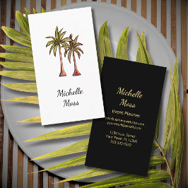 Elegant Botanical Boho Tropical Palm Trees  Visitekaartje
