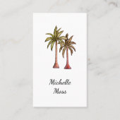 Elegant Botanical Boho Tropical Palm Trees  Visitekaartje (Voorkant)
