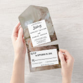 Elegant botanical bouquet roos floral Weddenschap  All In One Uitnodiging (Afscheurbaar)