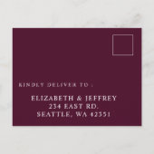 Elegant Botanical Burgundy Floral RSVP Briefkaart (Achterkant)