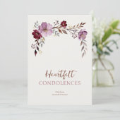 Elegant Botanical Burgundy Tones Sympathy (Staand voorkant)