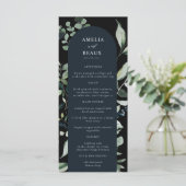 Elegant Botanical Calligraphy Weddenrenmenu (Staand voorkant)