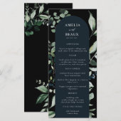 Elegant Botanical Calligraphy Weddenrenmenu (Voorkant / Achterkant)