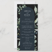 Elegant Botanical Calligraphy Weddenrenmenu (Voorkant)