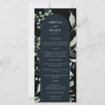 Elegant Botanical Calligraphy Weddenrenmenu