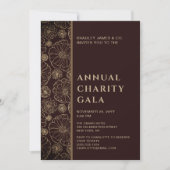 Elegant Botanical Charity Event Gala Party Kaart (Voorkant)