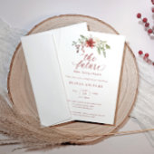 Elegant Botanical Christmas Bridal Shower Kaart