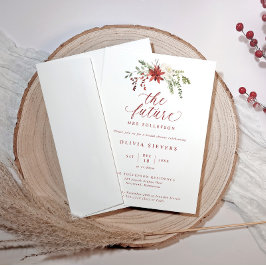 Elegant Botanical Christmas Bridal Shower Kaart