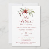 Elegant Botanical Christmas Bridal Shower Kaart (Voorkant)