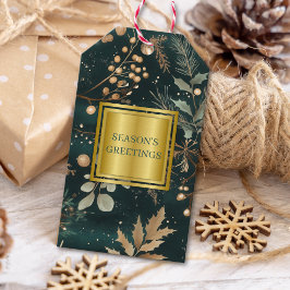 Elegant Botanical Christmas Corporate Business Cadeaulabel