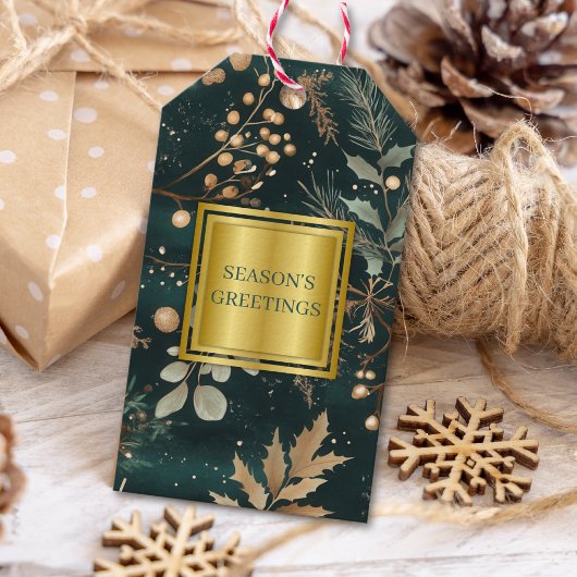 Elegant Botanical Christmas Corporate Business Cadeaulabel