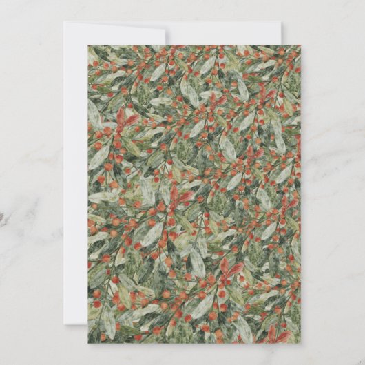 Elegant Botanical Christmas Party Invitation Kaart (Achterkant)