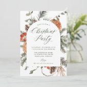 Elegant Botanical Citrus Arch Christmas Party Kaart (Staand voorkant)