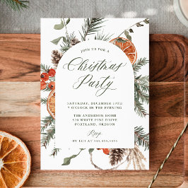 Elegant Botanical Citrus Arch Christmas Party Kaart