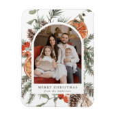 Elegant Botanical Citrus Arch Holiday Photo Magneet (Verticaal)