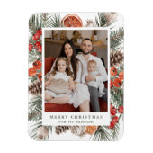 Elegant Botanical Citrus Frame Holiday Photo Magneet (Verticaal)
