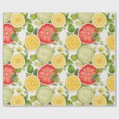 Elegant Botanical Citrus Fruit Cadeaupapier (Vlak)