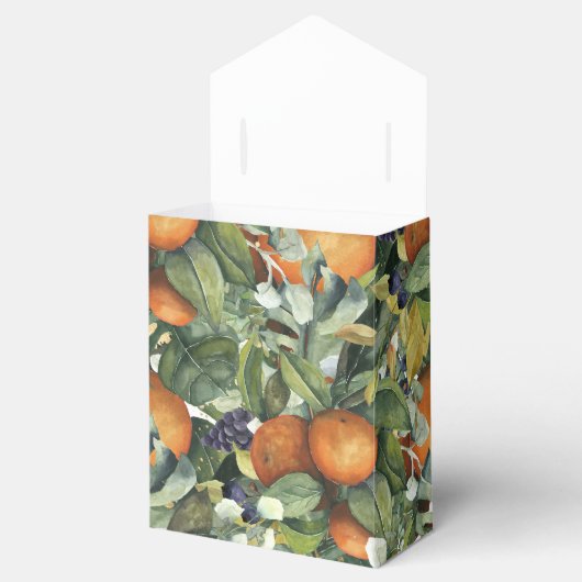 Elegant Botanical Citrus Greenery Wedding Bedankdoosjes (Geopend)