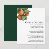 Elegant Botanical Citrus Greenery Wedding Informatiekaartje (Voorkant / Achterkant)