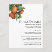 Elegant Botanical Citrus Greenery Wedding Informatiekaartje (Voorkant)