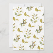 Elegant Botanical Citrus Greenery Wedding Kaart (Achterkant)