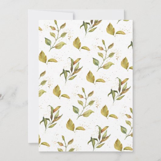 Elegant Botanical Citrus Greenery Wedding Kaart (Achterkant)