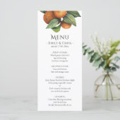 Elegant Botanical Citrus Greenery Wedding Menu (Staand voorkant)