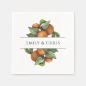 Elegant Botanical Citrus Greenery Wedding Servet (Voorkant)