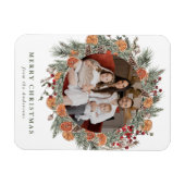 Elegant Botanical Citrus Wreath Holiday Photo Magneet (Horizontaal)