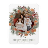 Elegant Botanical Citrus Wreath Holiday Photo Magneet (Verticaal)