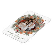 Elegant Botanical Citrus Wreath Holiday Photo Magneet (Linkerzijde)