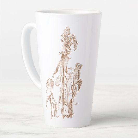 Elegant Botanical Cozy Ink Art Latte Mok (Linkerhoek)