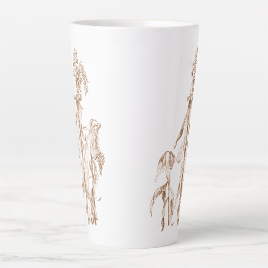 Elegant Botanical Cozy Ink Art Latte Mok (Voorkant)