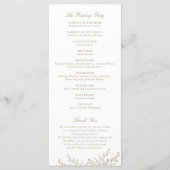 Elegant Botanical Crest Wedding Programme Programmakaart (Achterkant)