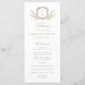 Elegant Botanical Crest Wedding Programme Programmakaart (Voorkant)