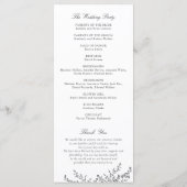 Elegant  Botanical Crest Wedding Programme Programmakaart (Achterkant)