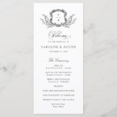 Elegant  Botanical Crest Wedding Programme Programmakaart (Voorkant)
