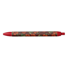 Elegant Botanical Crimson Poppies Zwarte Inkt Pen
