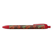 Elegant Botanical Crimson Poppies Zwarte Inkt Pen (Bovenkant)