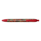 Elegant Botanical Crimson Poppies Zwarte Inkt Pen (Achterkant)