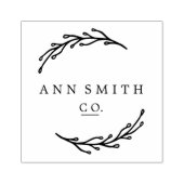 Elegant Botanical Custom Business Logo Name Rubberstempel (Afrduk)