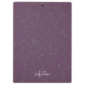 Elegant Botanical Custom Name Orange White Floral Klembord (Achterkant)